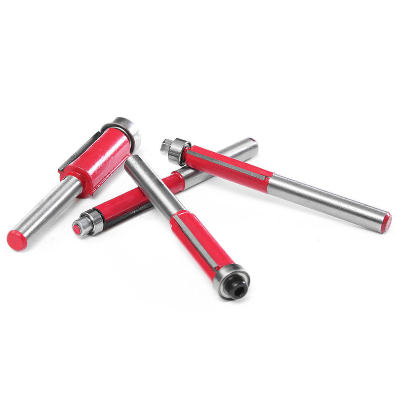 1/4 Inch Shank End Bearing Dual Flutes Trim Cutter Router Bit for Woodworking