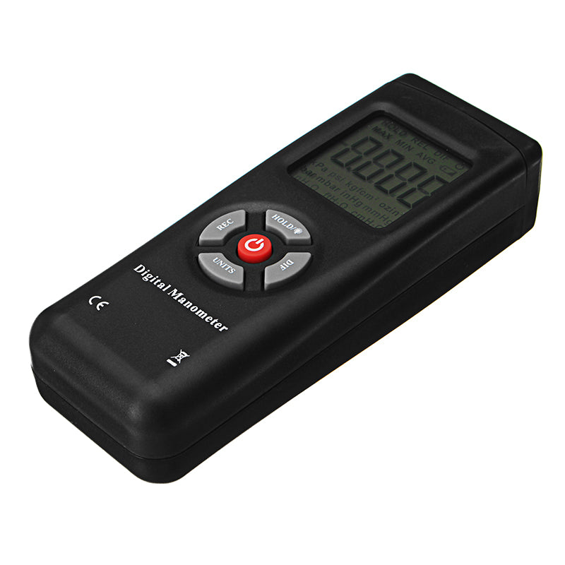 TL-102 LCD Digital Manometer Differential Gauge Air Pressure Meter 10Psi Data Hold 11 Units