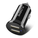 FLOVEME 2.4A Mini Dual USB Car Charger With LED Indicator For Smart Phone Tablet Camera