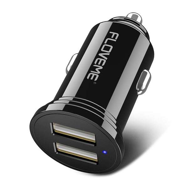 FLOVEME 2.4A Mini Dual USB Car Charger With LED Indicator For Smart Phone Tablet Camera