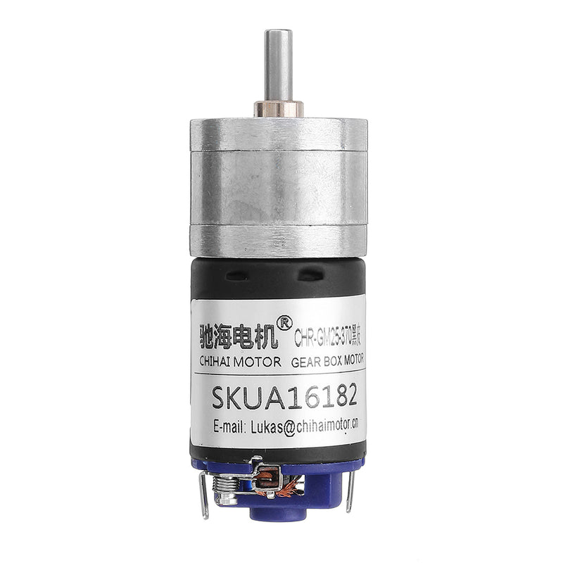 CHIHAI CHR-GM25-BK370 12V 2000rpm 1:10 Ratio DC Motor High Speed Strong Magnetic Reduction Motor