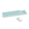 Ultra Silent Thin 2.4GHz Round Keycap Wireless Keyboard and Mouse Set Kit for Desktop Notebook