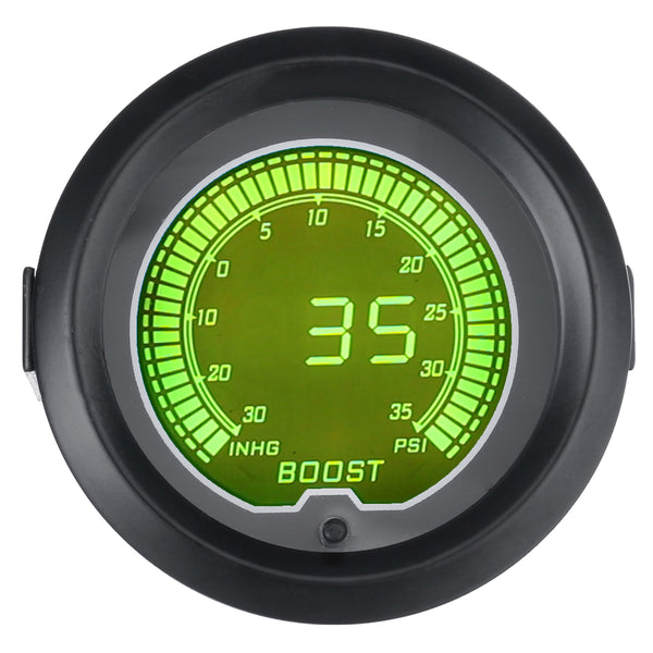 7 Color 2inch 52mm Digital LED Turbo Boost Vacuum Pressure Gauge Meter 35 Psi
