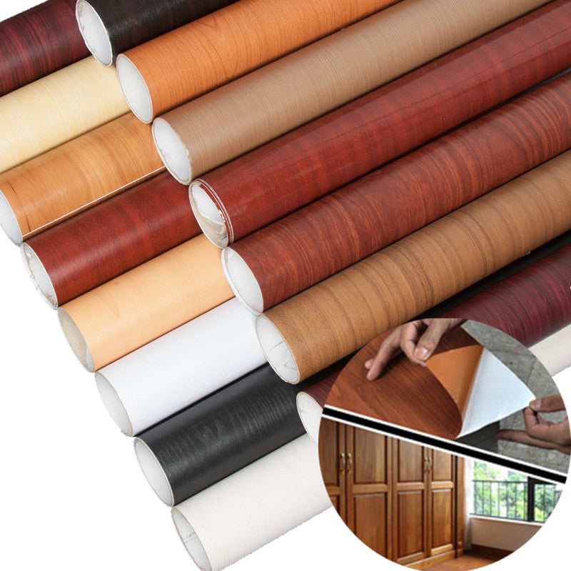 1 Roll 32.8ft Wooden Grain Decal Furniture Renovation Stickers Refurbishment Wall Stickers Wallpaper