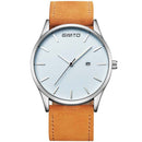 GIMTO GM208 Men Watch Luxury Date Display Leather Watch Band Male Quartz Wrist Watch