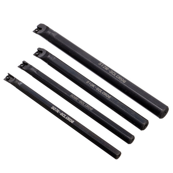 4pcs S07K/S08K/S10K/S12M-SCLCR06 CNC Lathe Boring Bar Turning Tool Holder with 4pcs T8 Wrenches