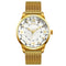 SKMEI 9166 Business Gold Stainless Steel Strap Date Display Waterproof Men Watch Quartz Watch