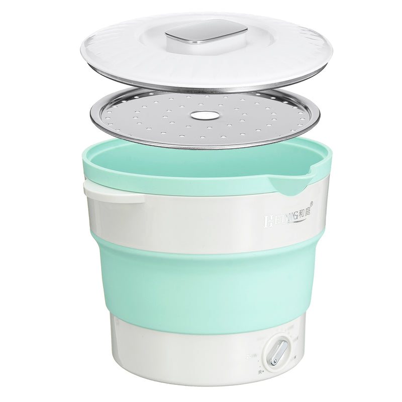 Silicone Portable Folding Electric Hot Pot Heated Food Container Cooker Camping