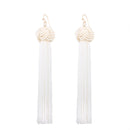 Bohemian Hand-woven Braided Rope Knot Long Tassel Earrings Ethnic Jewelry for Women