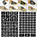 2Pcs 99 Pattern Stencils Glitter Tattoo Accessories Girl Princess Body Art Airbrush Painting Kit