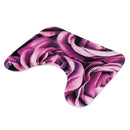 180x180cm Purple Rose Bathroom Shower Curtains With Hook + Toilet Mat + Rug