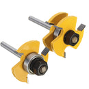 Drillpro 2Pcs 6/8mm Shank 3 Tooth T Mortise Tenon Cutter Woodworking Tongue Groove Router Bit Set