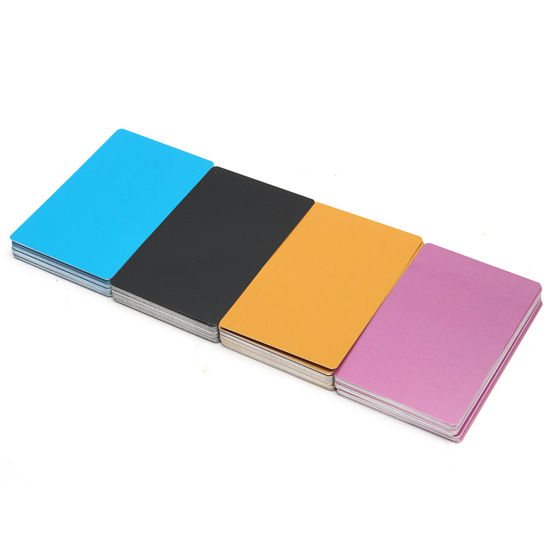 50Pcs 84x56x0.17mm Laser Marking Blank Business Card Name Cards Aluminum Alloy