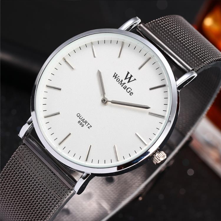 Fashion Couple Quartz Watch Casual Rose Gold Mesh Band Wrist Watch