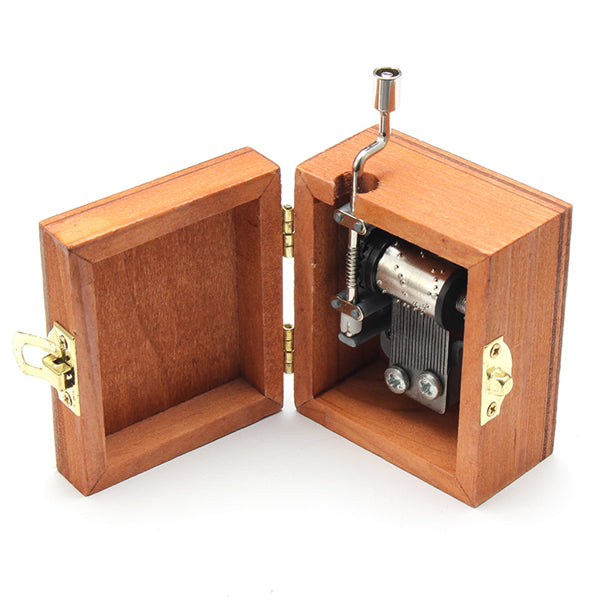 Retro Wooden Wind Up Music Box Castle In The Sky