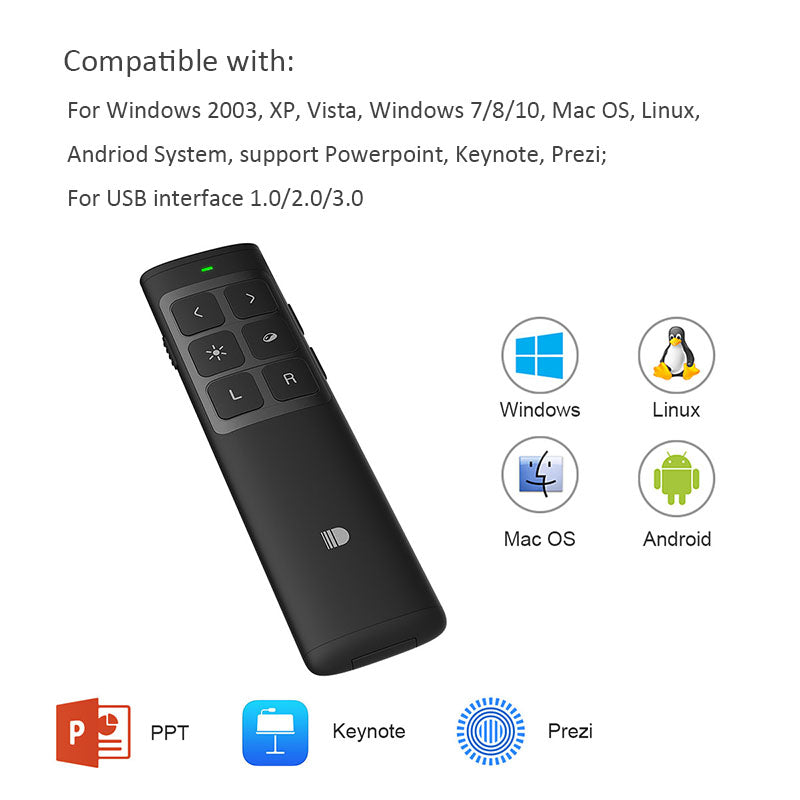 VINSIC Wireless laser PPT flip pen with mouse function Presenter Pen Remote Control PPT Powerpoint Presentation Laser Flip Marker Pen