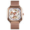 SKMEI 9184 Fashion Men Automatic Watch Waterproof Hollow Art Stainless Steel Strap Mechanical Watch