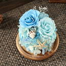 Eternal Flower Fresh Preserved Rose with Glass Bottle Cover Wedding Home Party Car Decorations