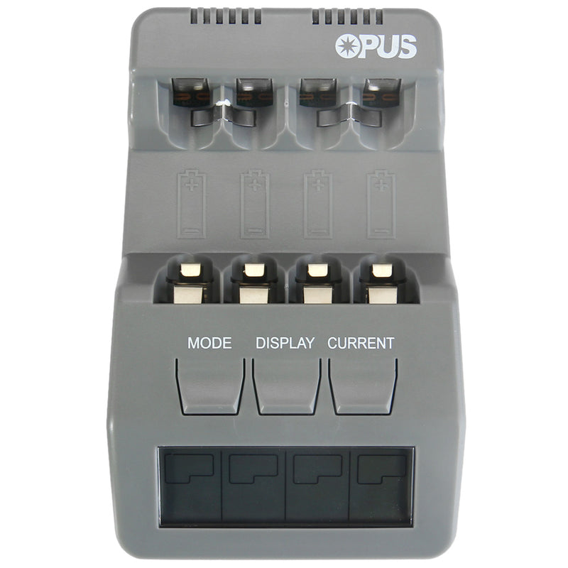 OPUS BT-C700 LCD Digital Smart Battery Charger 4 Slots Charger EU/US Plug For Flashlight Battery