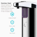 Stainless Steel 250ml  Auto Induction Soap Dispenser IPX7 IR Body Sensing Intelligent Container With Led Light