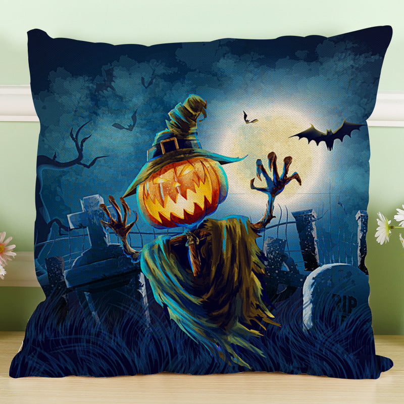 Crazy Halloween Theme Pumpkin Fashion Cotton Linen Pillow Case Sofa Cushion Decor Gift