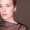 Sweet 925 Sterling Silver Earrings Full Rhinestone Bowknot Ball Stud Earrings for Women
