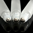 3mL Empty Frosted Glass Roll on Bottle Container Refillable Metal Roller Ball Essential Oil Bottle