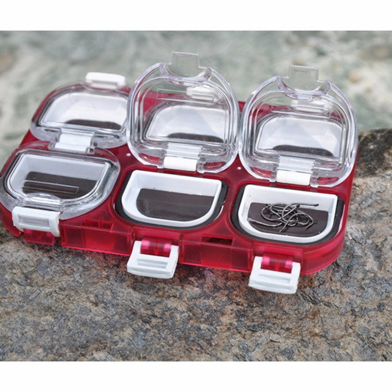 Waterproof Magnet Portable 6 Compartments Fishing Hooks Accessories Box