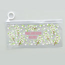 Cartoon Floral Pencil Case Creative Stationery Student Lovely Transparent Jun Pull Side Bag