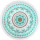 150cm Pure Cotton Cut Pile Printing Round Beach Towel Yoga Mat Bed Sheet Tapestry Tablecloth