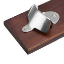 Wall Mounted Bottle Opener Rustic Wood Alloy Cap Catcher Kitchen Bar Decorations