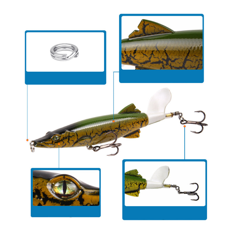 ZANLURE 5 Pcs 13cm 16g Fishing Lure Rotating Hard Fishing Baits