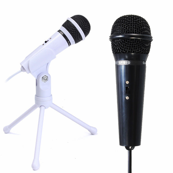 3.5mm Condenser Microphone Mic Recording Stand For PC Laptop Desktop YY Skype