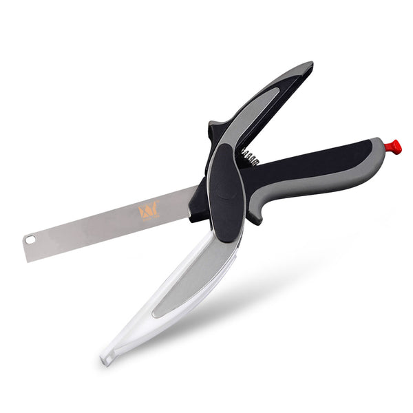 XYJ Multi-Function Scissors Cutter 2 in 1 Cutting Board Utility Cutter Stainless Steel Outdoor Smart Vegetable Cooking Scissors