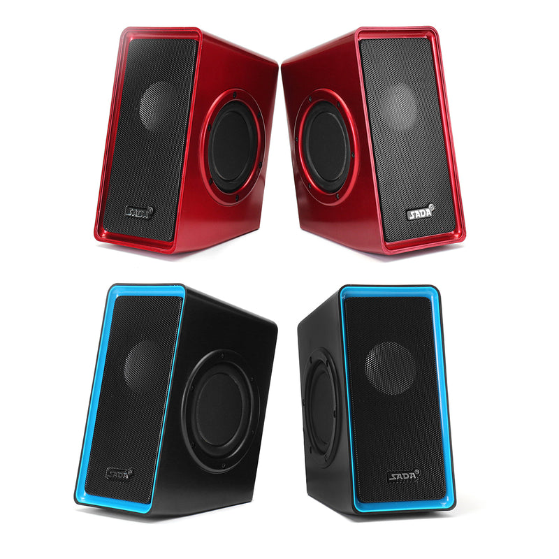 SADA V-15 Computer Speaker 2PCS Portable Wired Speakers Stereo Bass Home Soundbar