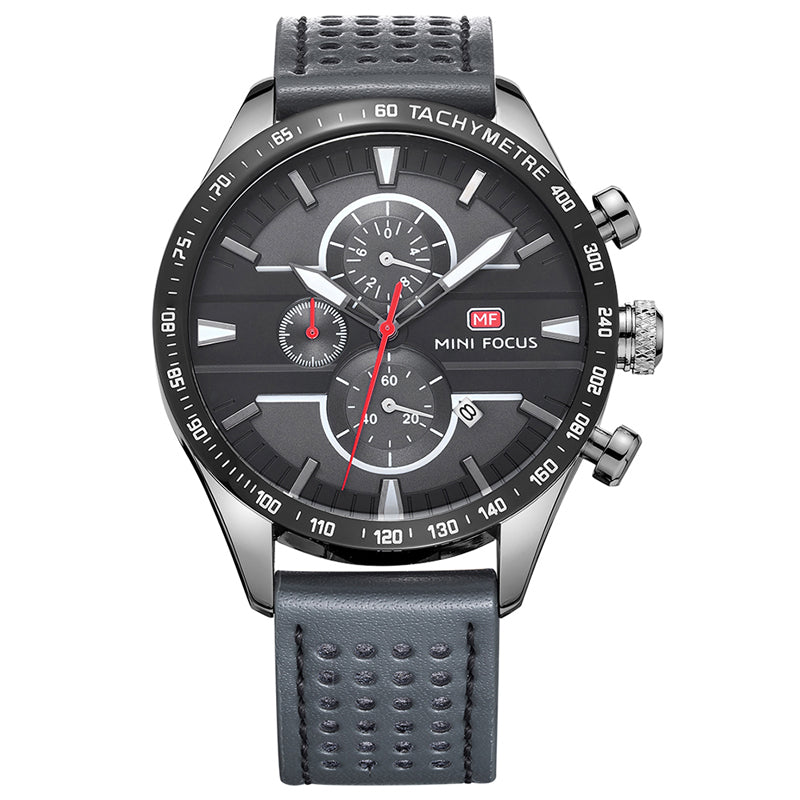 MINI FOCUS MF0002G Chronograph Men Wrist Watch Working Sub-dials Quartz Movement Watches