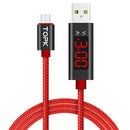 TOPK D-Line1 2.4A QC3.0 Voltage Current Display Micro USB Fast Charging Data Cable 1M For Phone Tablet