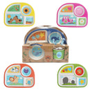 5 Style Bamboo Fiber Colorful Kids Meal Set Feeding Tools Plate Cup Spoon Fork Kid Bowl