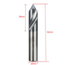 2 Flutes 90 Degree 10mm Carbide Chamfer Mill 62mm Length End Milling Cutter Bit