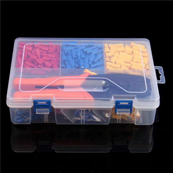 900Pcs Electrical Wire Connectors Terminals with Crimping Plier Assorted Set