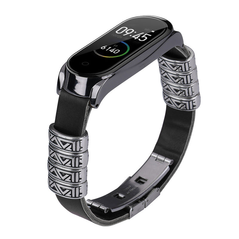 Bakeey Retro Butterfly Push Button Deployment Buckle Metal Watch Band Strap Replacement for Xiaomi Mi band 3 Xiaomi Mi band 4