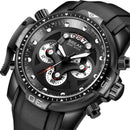 BREAK 5601 Multifunction Men Watch Military Style Rubber Strap Quartz Movement Watch