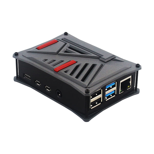 Caturda Black/Sliver C2226 ABS Protective Case Armor Exterior Enclosure Shell Support Cooling Fan for Raspberry Pi 4 Model B