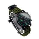 IPRee 7 In 1 EDC Survival Compasss Bracelet Watch 3ATM Waterproof Emergency Paracord Wristband