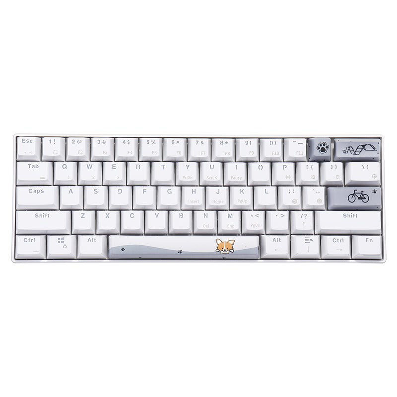 Five-sided Dyesub PBT OEM Profile Yellow Dog Space Bar 6.25u Novelty Keycap + ESC Enter Keycaps