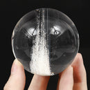 Melting Stone Sphere Quartz 60mm Clear Crystals Ball Healing Rock Decor + Stand