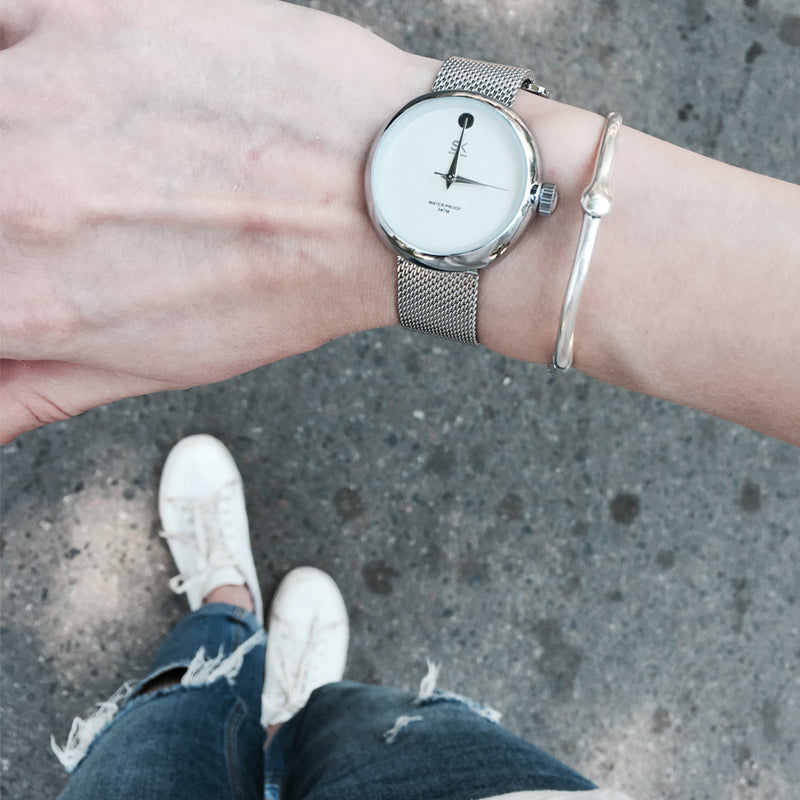 SK K0029 Casual Style Stainless Steel Women Watch Gift Quartz Movement Watches