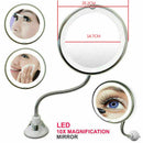 Makeup Mirror LED Light Suction Cup Wall Mirror 360 Rotation Bathroom Flexible Makeup Mirror