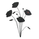 Red Flower Aqua Abstract Metal Wall Art Ornament Sculpture Hanging Wall Decor Three-Dimensional Iron Wall Decorations