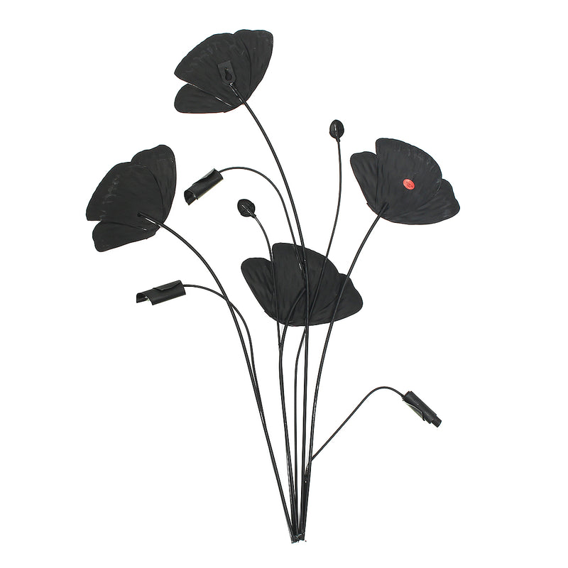Red Flower Aqua Abstract Metal Wall Art Ornament Sculpture Hanging Wall Decor Three-Dimensional Iron Wall Decorations